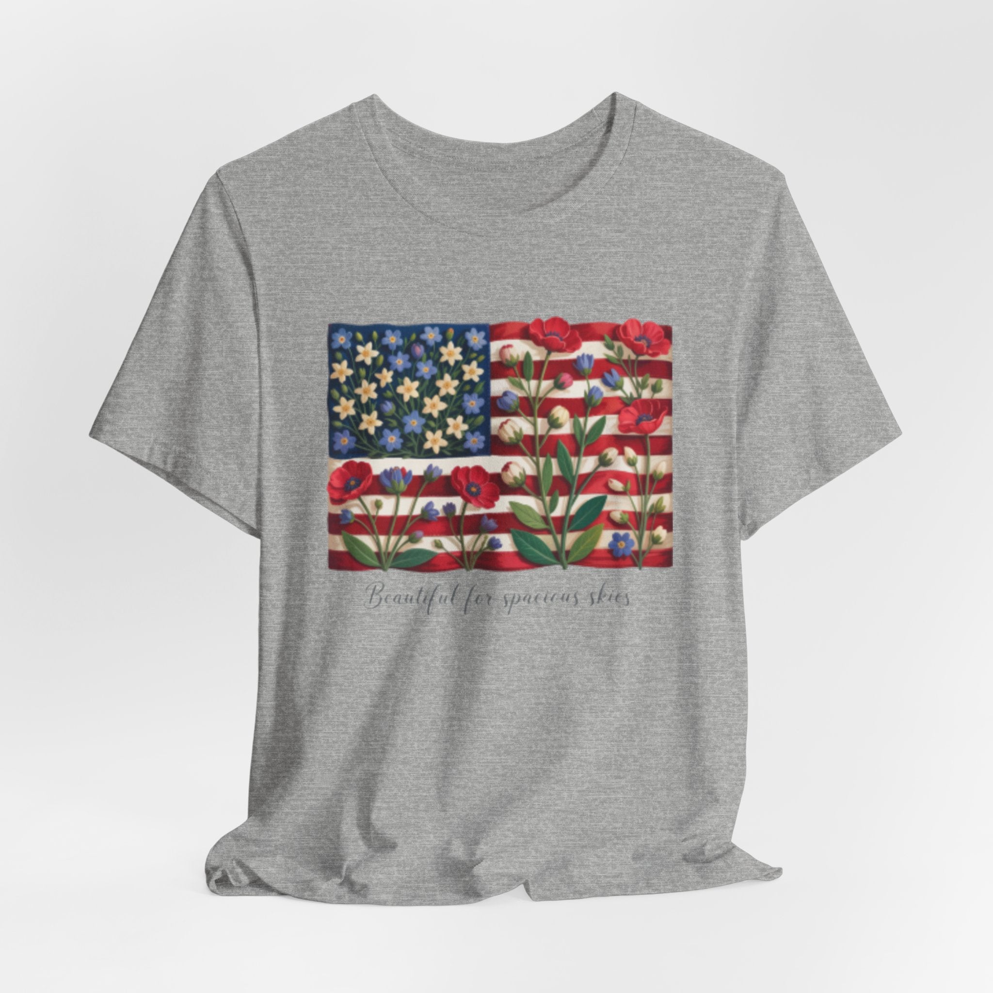 Patriotic Floral Flag T-Shirt — "Beautiful for Generations" Graphic Tee