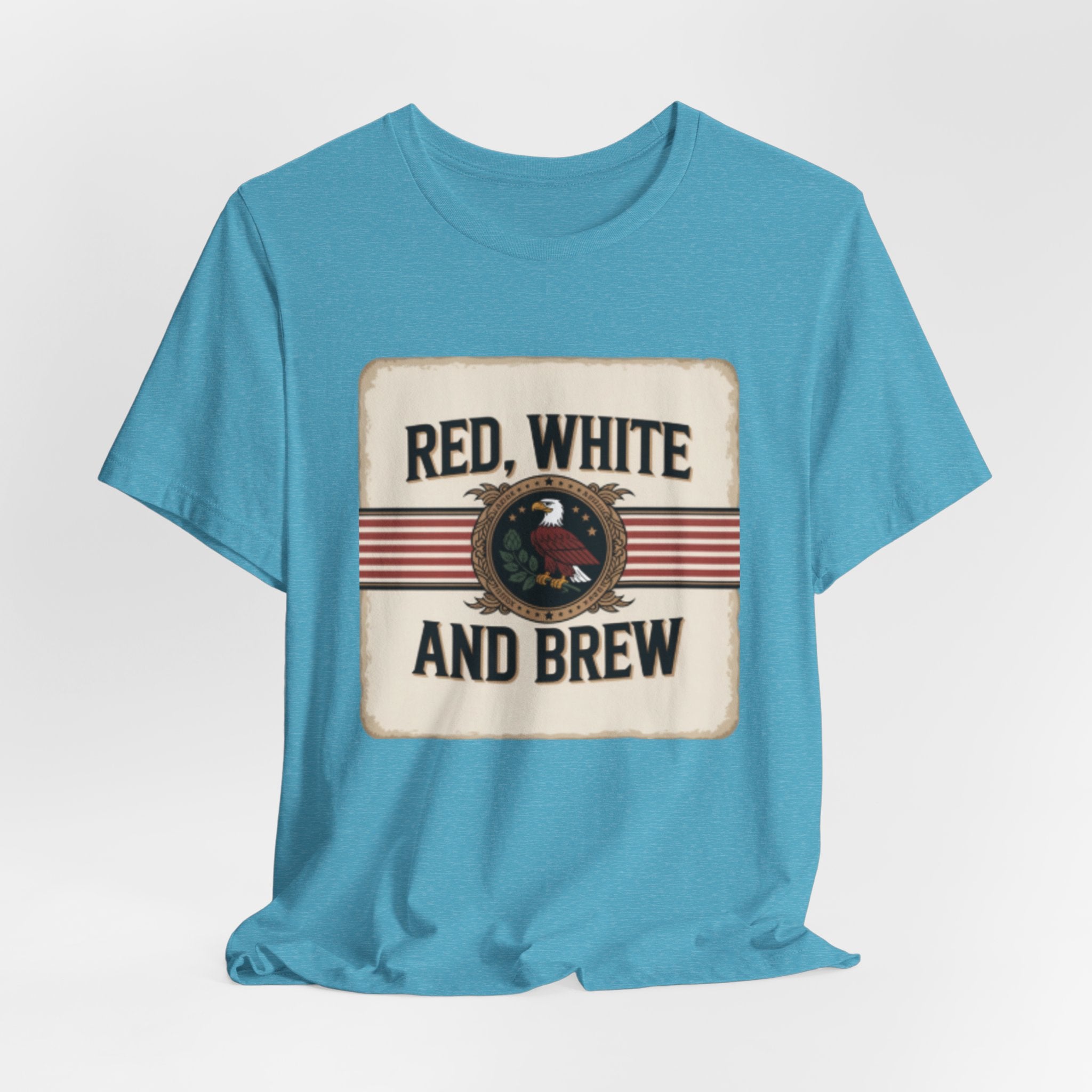 Red, White and Brew Tee - Patriotic Beer Graphic T-Shirt for 4th of July