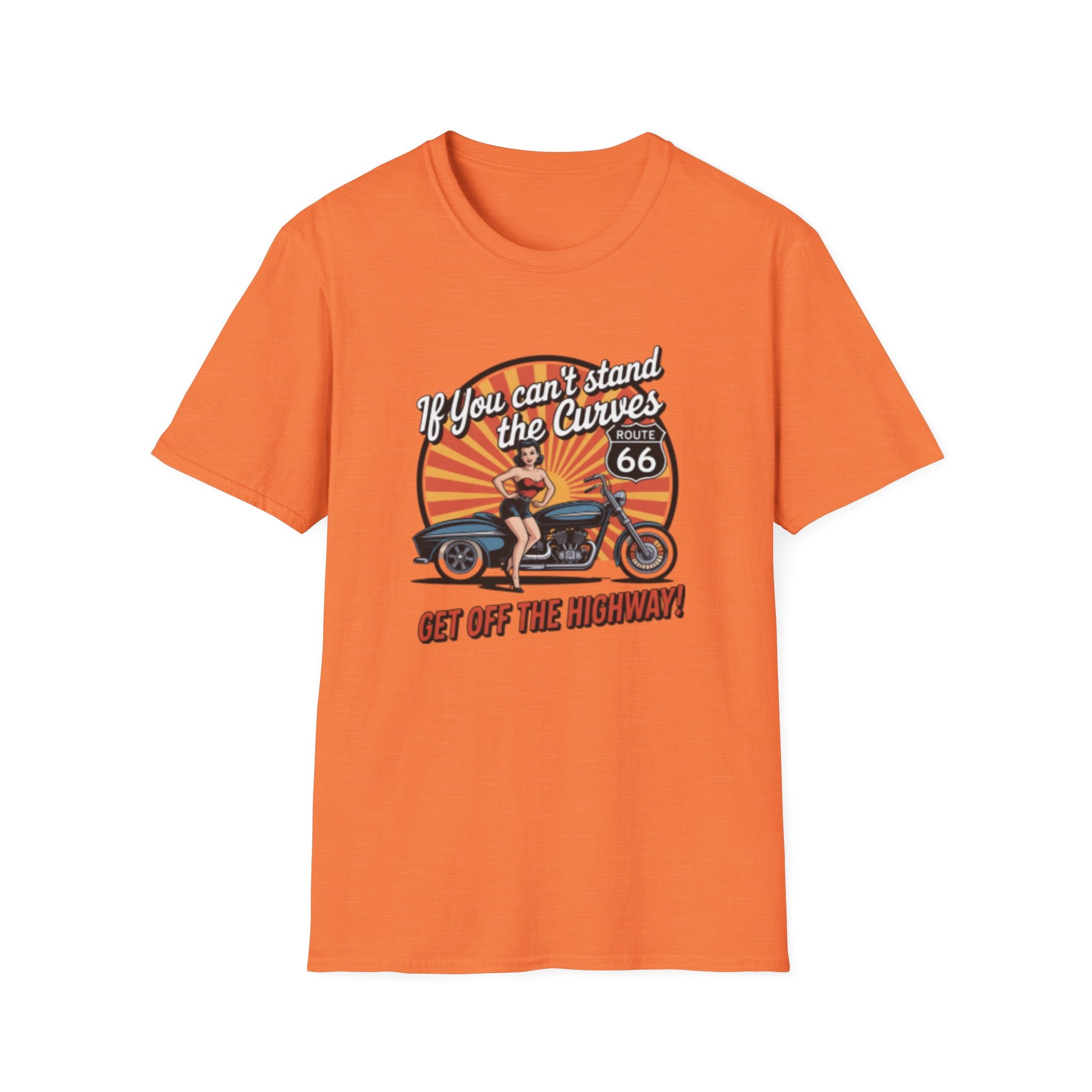 Route 66 Motorcycle Tee — "If You Can't Stand the Curves" Retro Biker T-Shirt