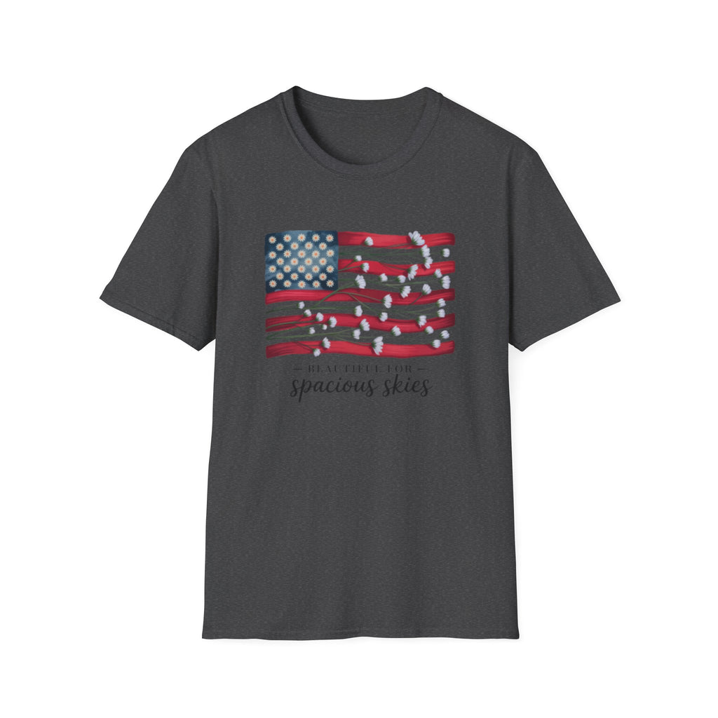 American Floral Flag  T-Shirt | patriotic, Beautiful Skies