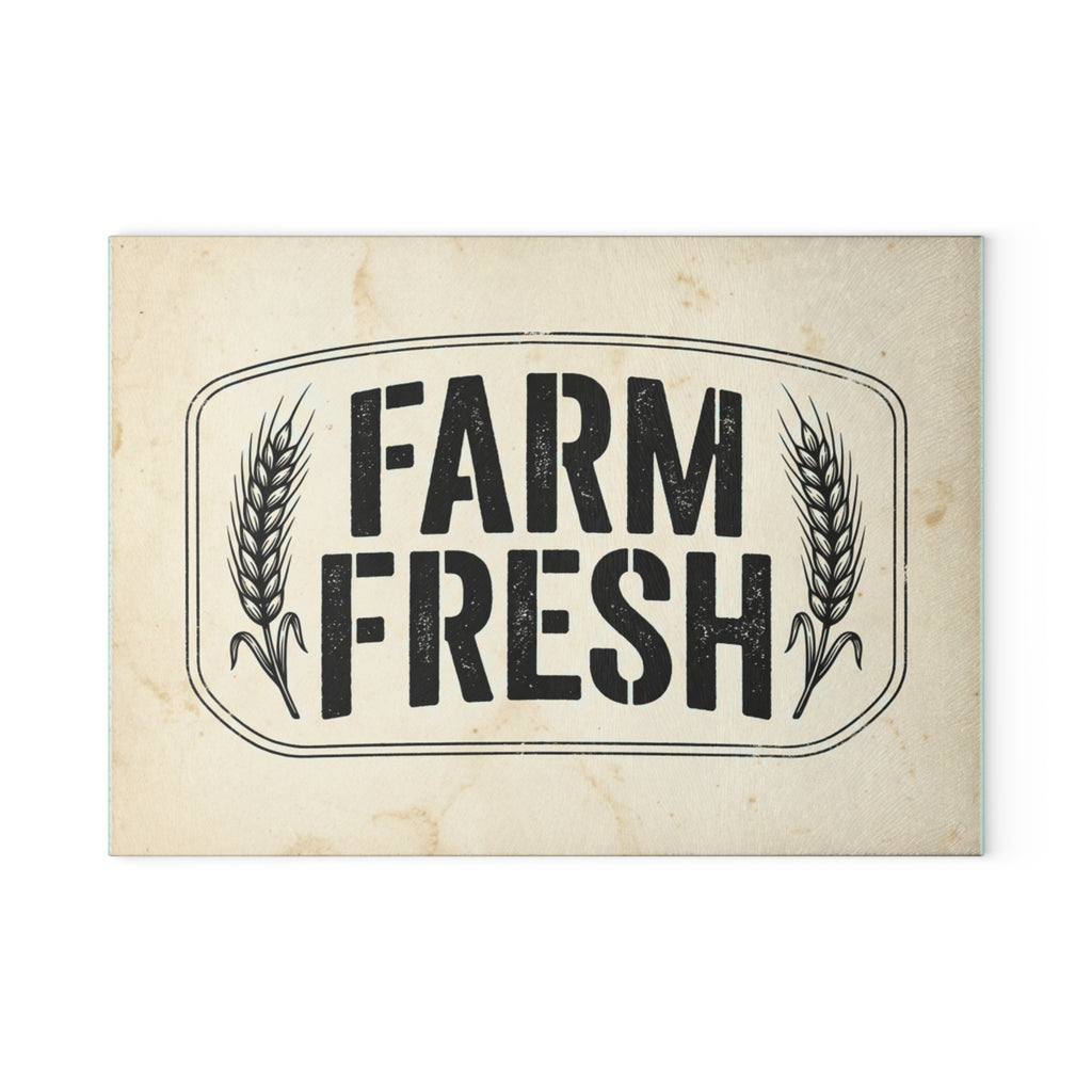 Farm Fresh Glass Cutting Board | Rustic Kitchen Decor