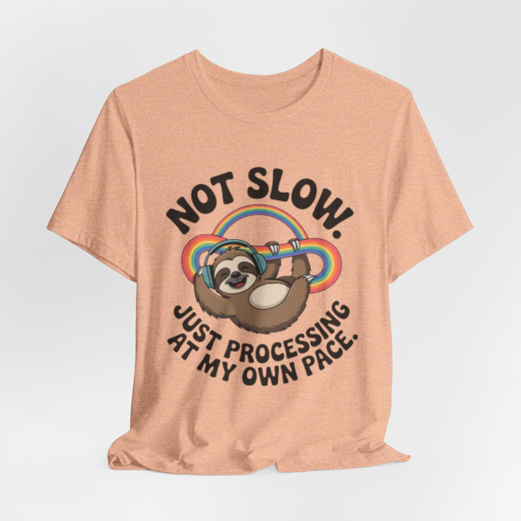 Just Processing At My Own Pace Sloth Rainbow Tee