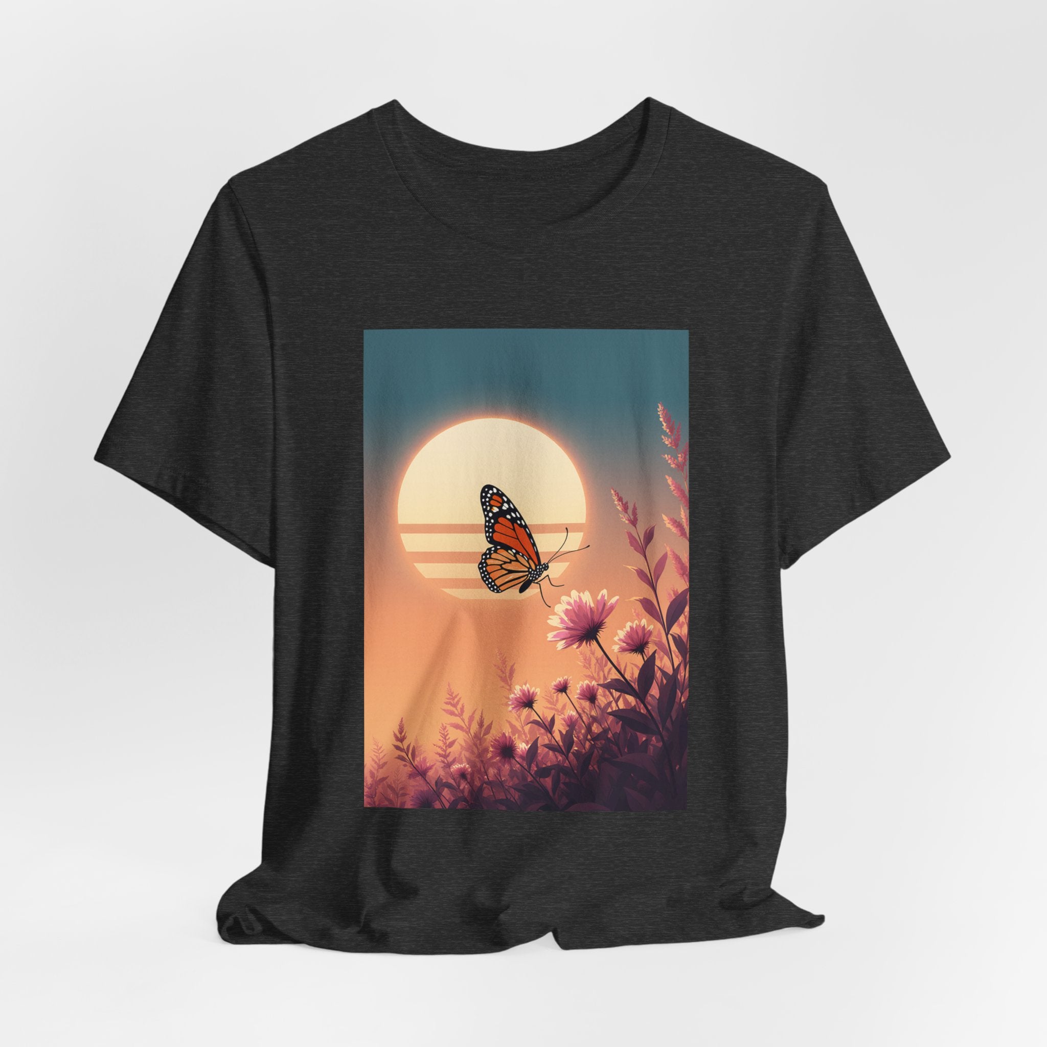 Monarch Butterfly Moon Sunset Graphic Tee