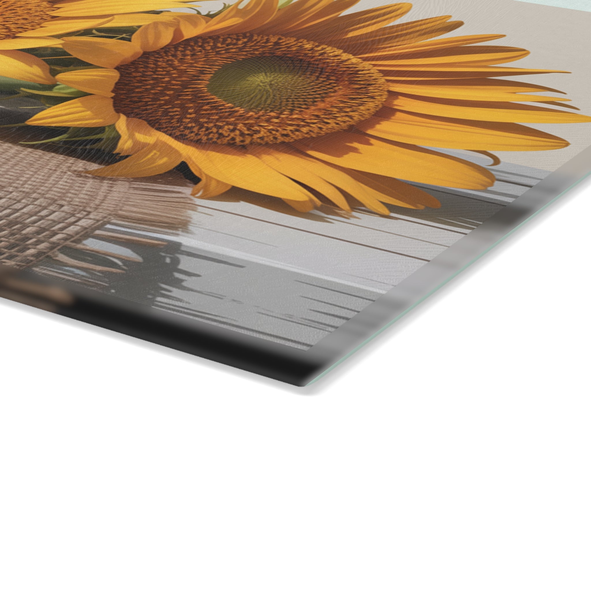 Sunflower Pair Glass Cutting Board | Floral Kitchen Décor