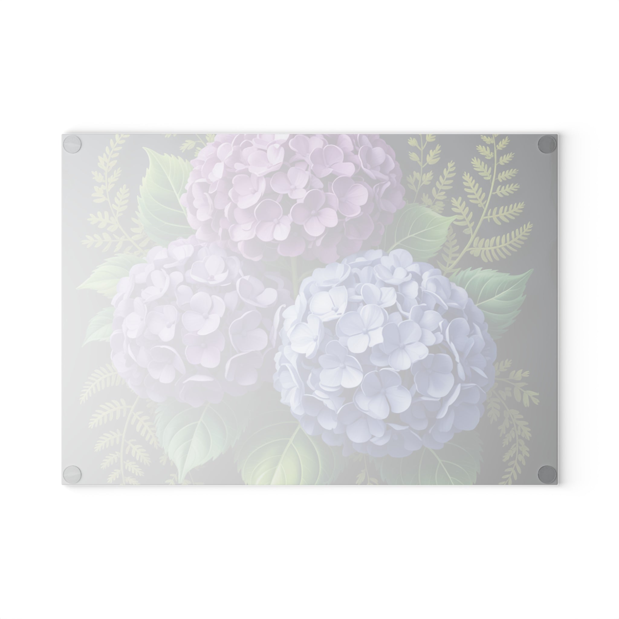 Hydrangea Bouquet Glass Cutting Board | Floral Kitchen Decor