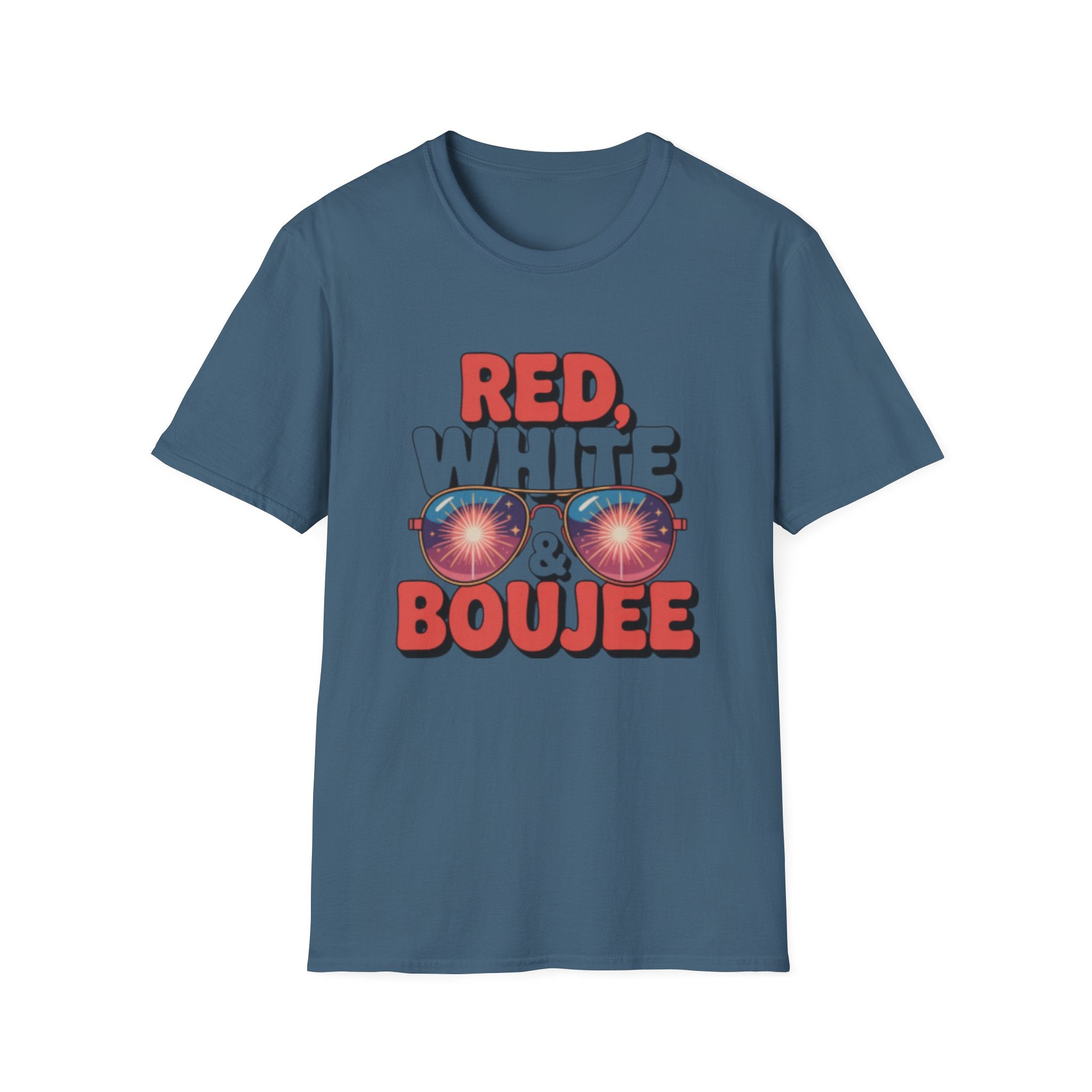 Red White Boujee T-Shirt | Patriotic Sunglasses Design
