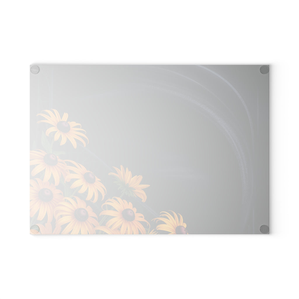 Black-Easel Black-Eyed Susan Glass Cutting Board | Floral Kitchen Decor