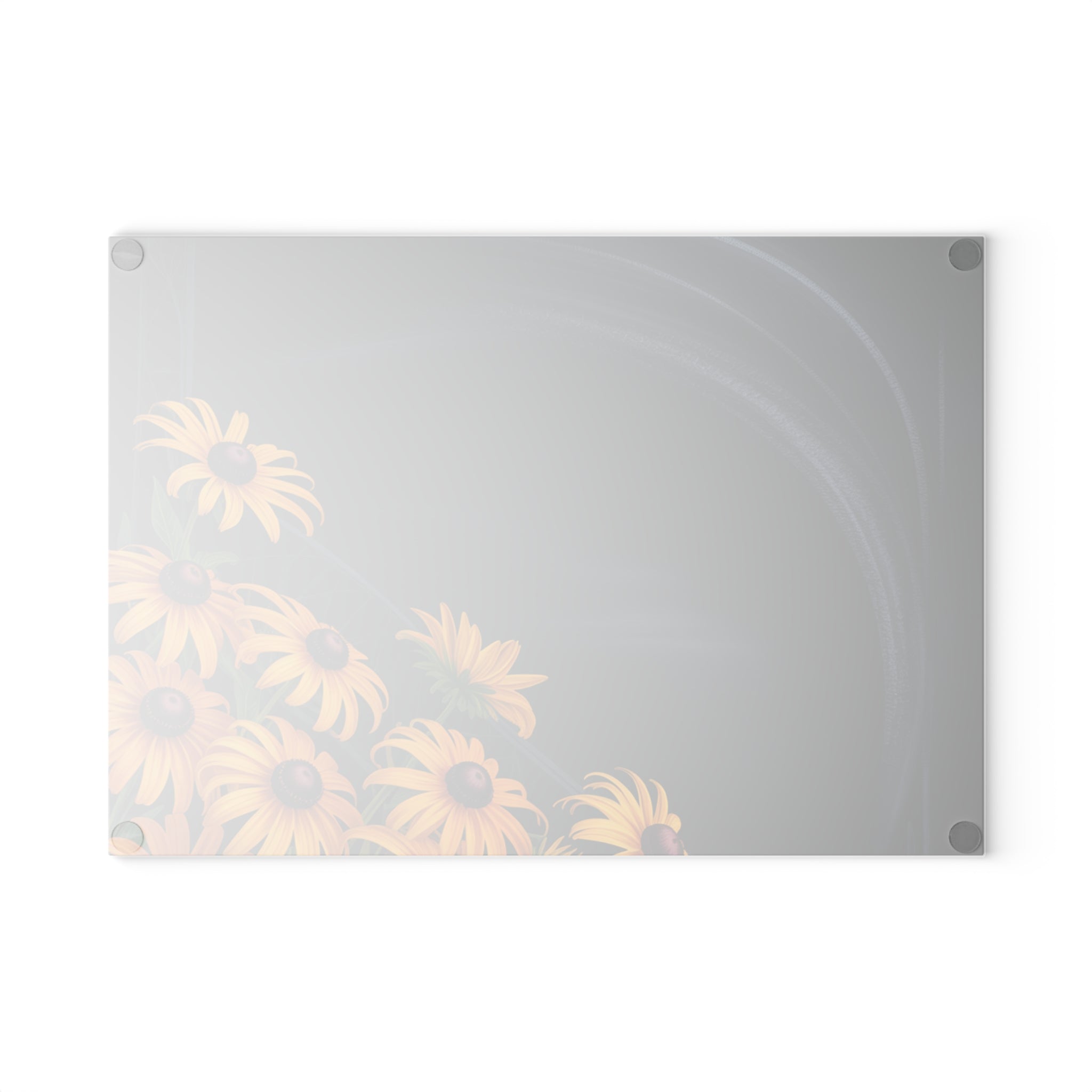 Black-Easel Black-Eyed Susan Glass Cutting Board | Floral Kitchen Decor