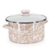 Golden Rabbit Enamelware 6 Qt Stock Pot – Black Swirl