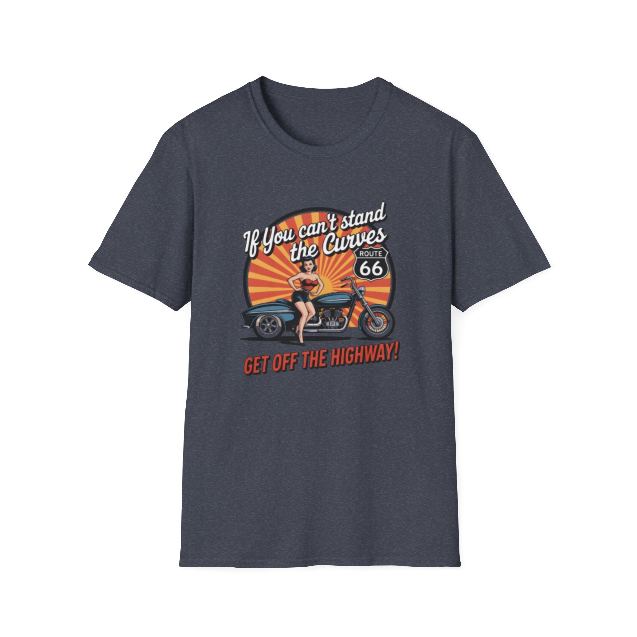 Route 66 Motorcycle Tee — "If You Can't Stand the Curves" Retro Biker T-Shirt