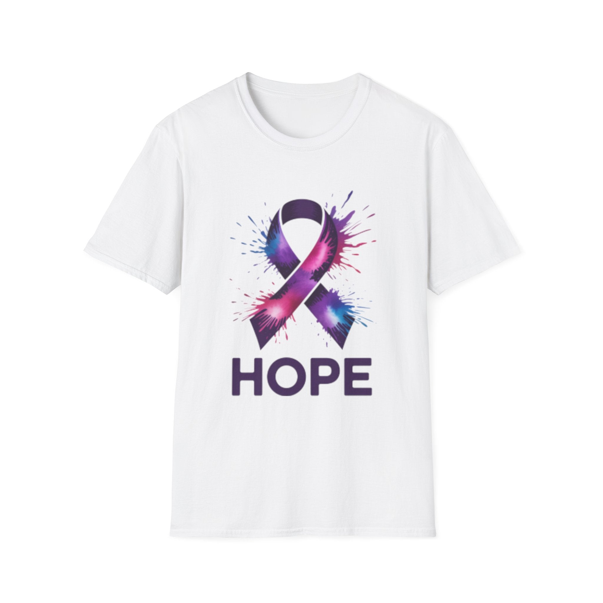 Awareness Ribbon 'Hope' T-Shirt — Purple & Pink Cancer Support Tee