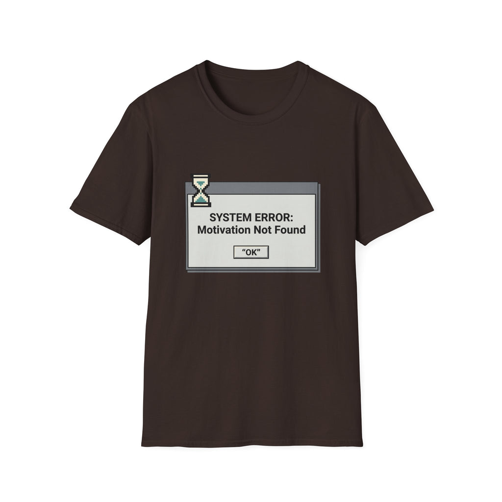 System Error Motivation Not Found Retro Computer Tee