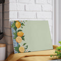 Lemon Border Glass Cutting Board | Citrus Kitchen Decor