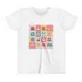Kids Tee — Colorful Mini Paws Grid Shirt (Cute Animal Faces)