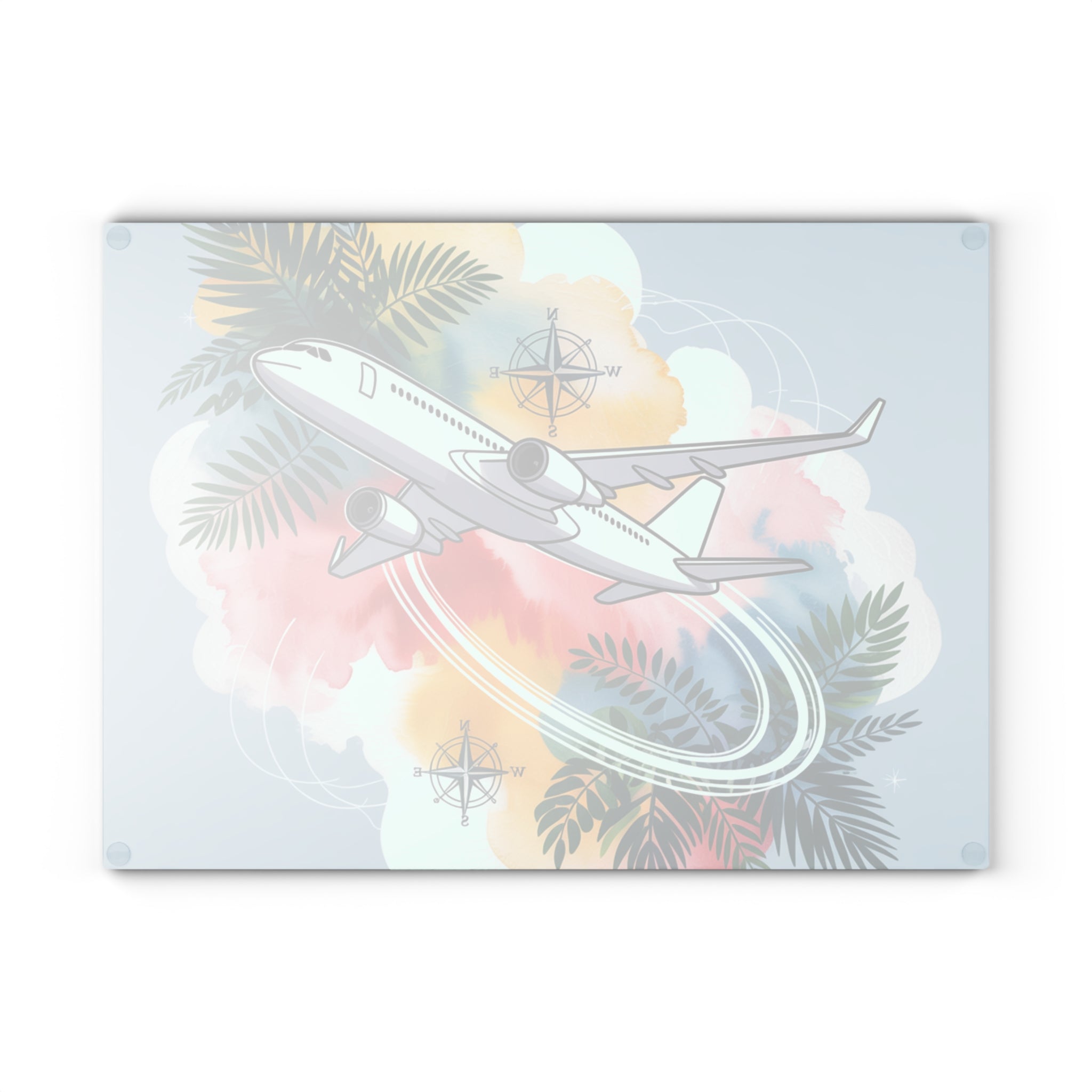 Flight Attendant Gift Glass Cutting Board Travel Crew Airline Decor Hot Pad