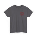 Firefighter Maltese Cross T-Shirt — American Flag Flames Back Graphic