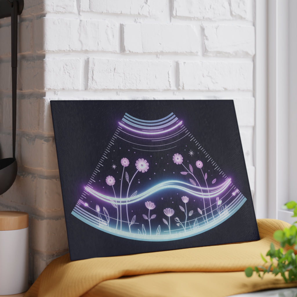 Ultrasound Tech Gift Glass Cutting Board Sonographer OBGYN Medical Art Board