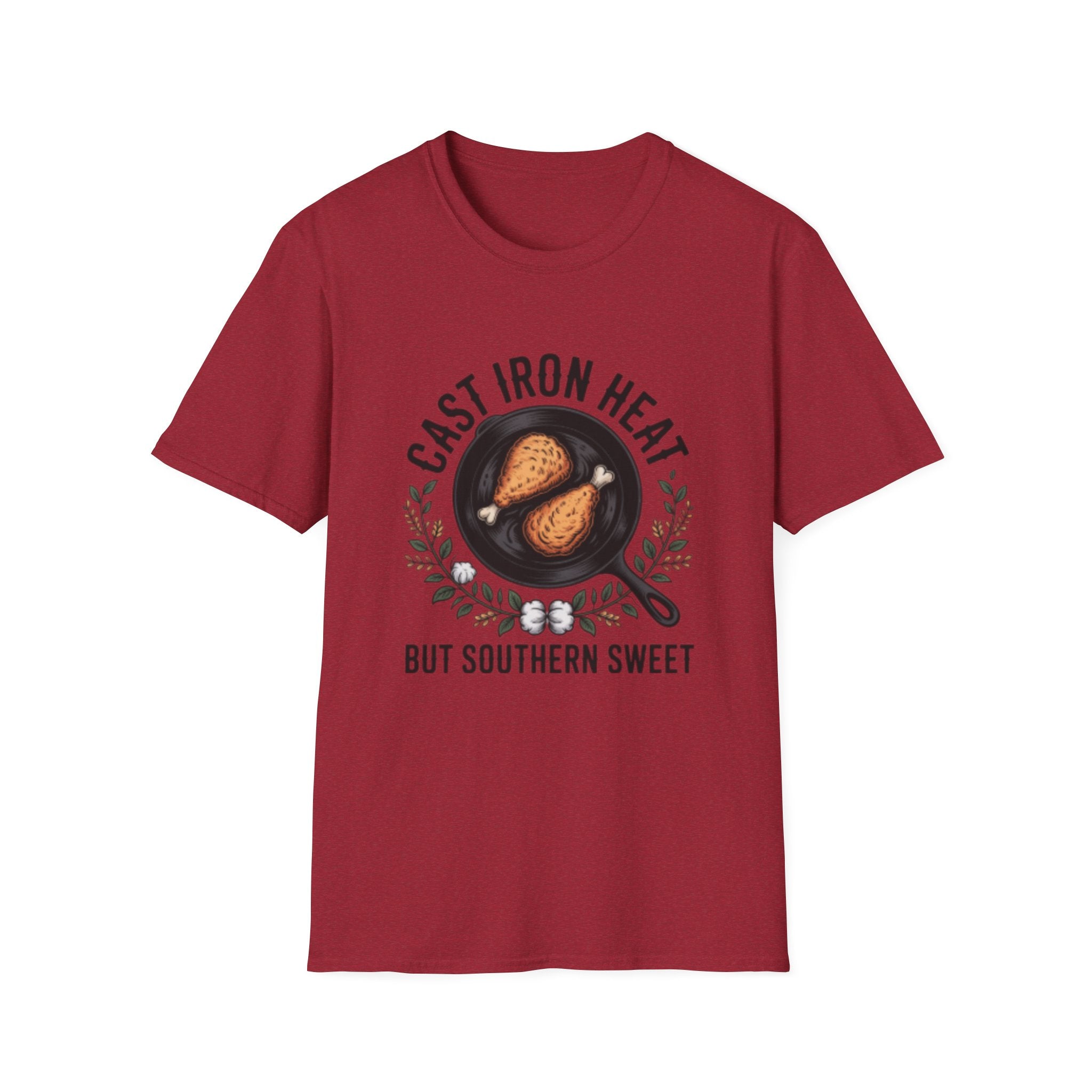 Cast Iron Heat skillet fried chicken T-Shirt | Southern cooking tee