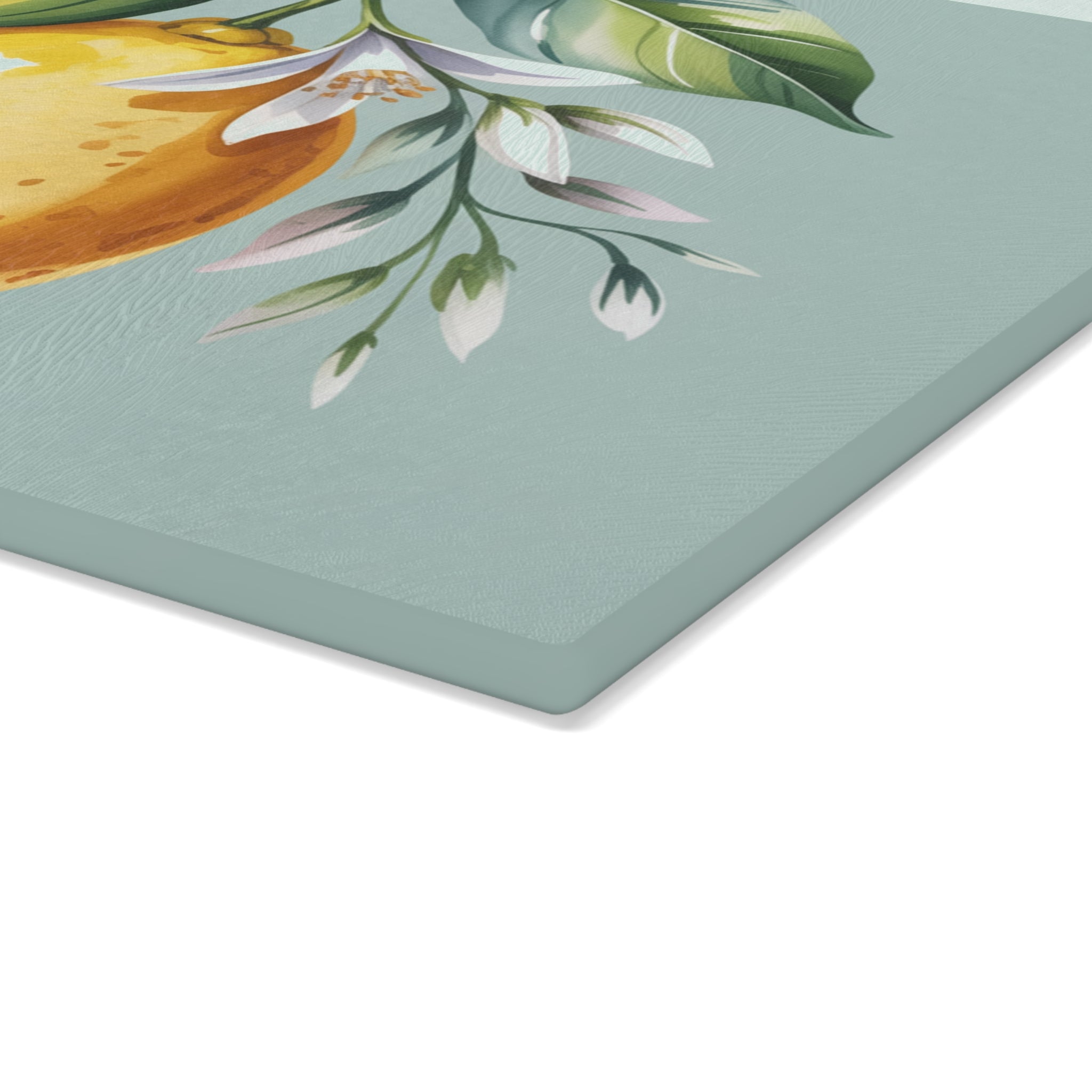 Lemon Branch Glass Cutting Board | Citrus Kitchen Decor