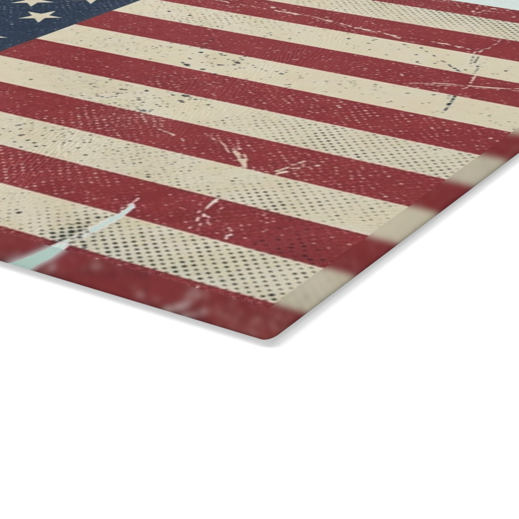 Distressed American Flag Americana Glass Cutting Board | Patriotic Kitchen Decor
