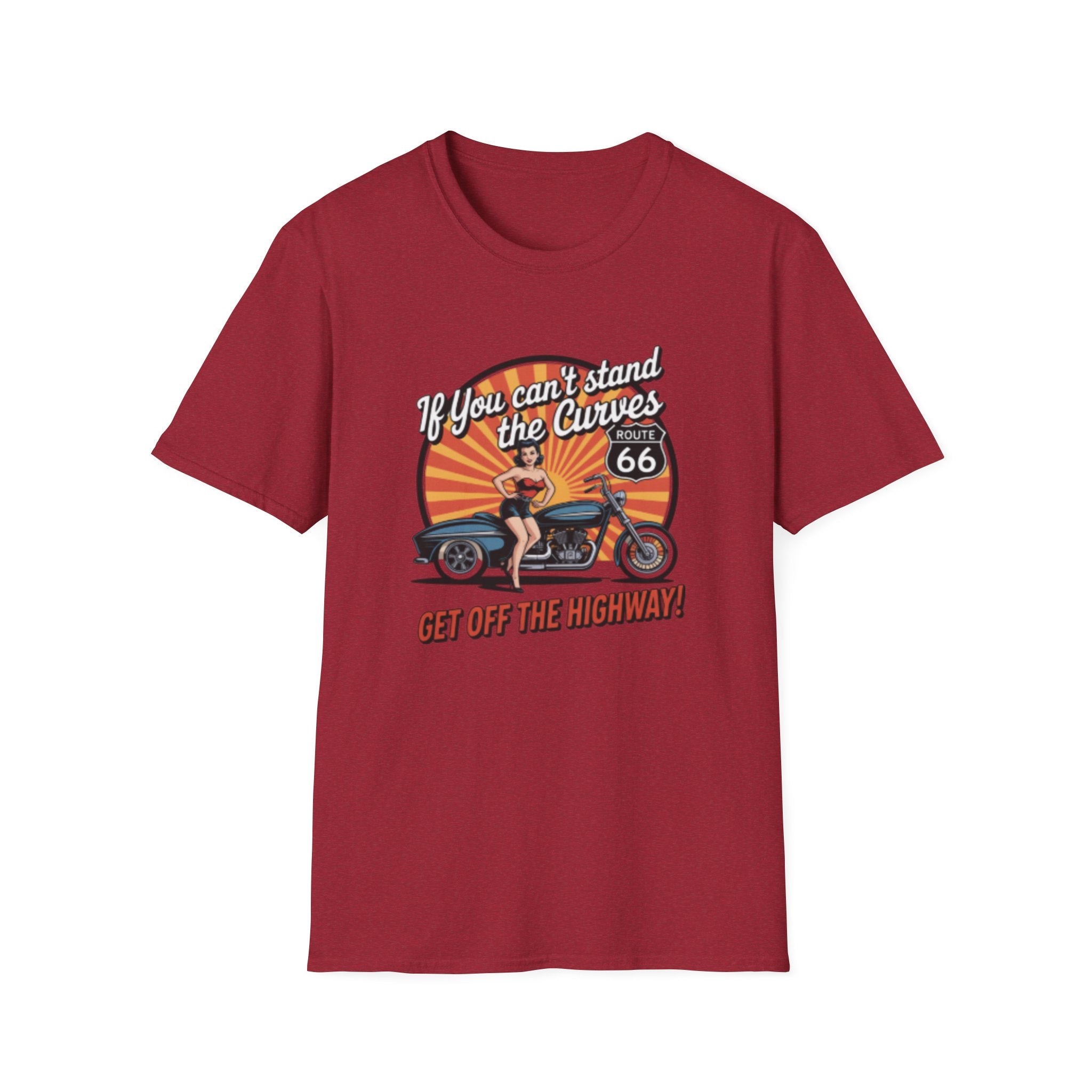 Route 66 Motorcycle Tee — "If You Can't Stand the Curves" Retro Biker T-Shirt