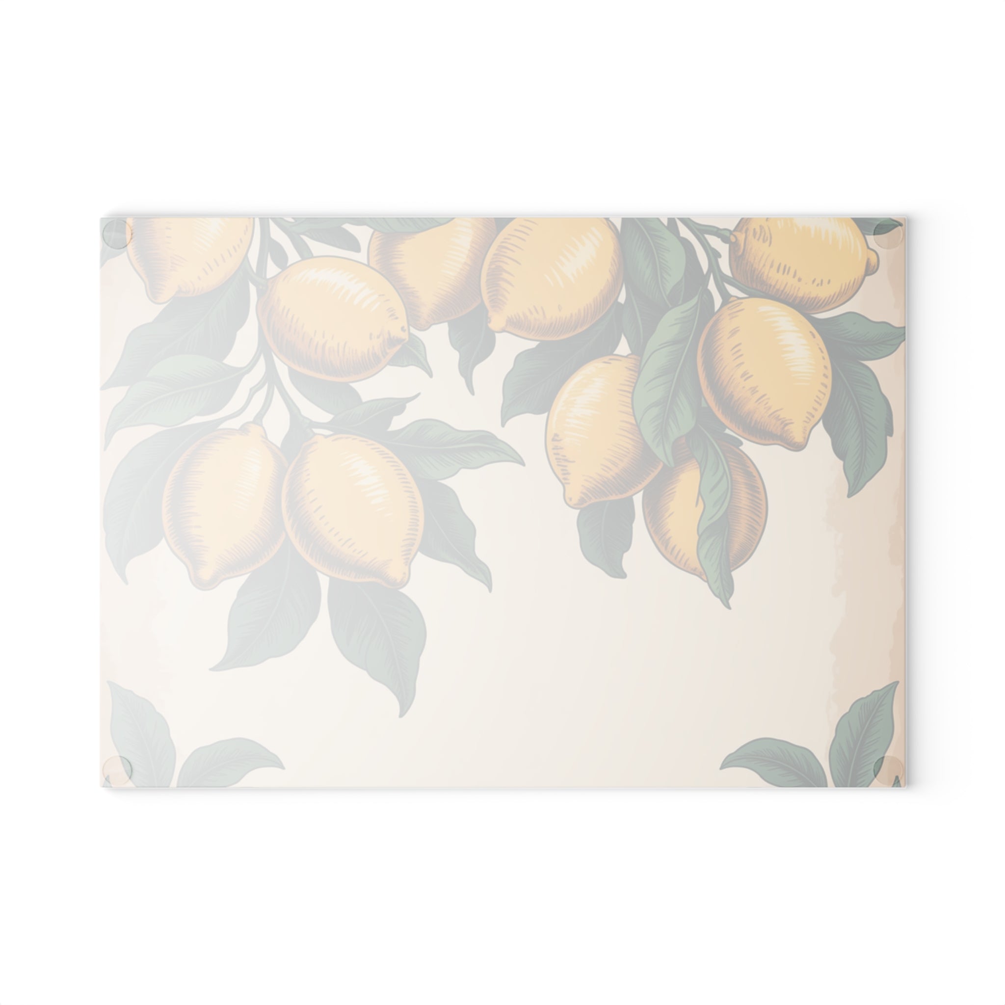 Lemon Branches Glass Cutting Board | Citrus Kitchen Decor
