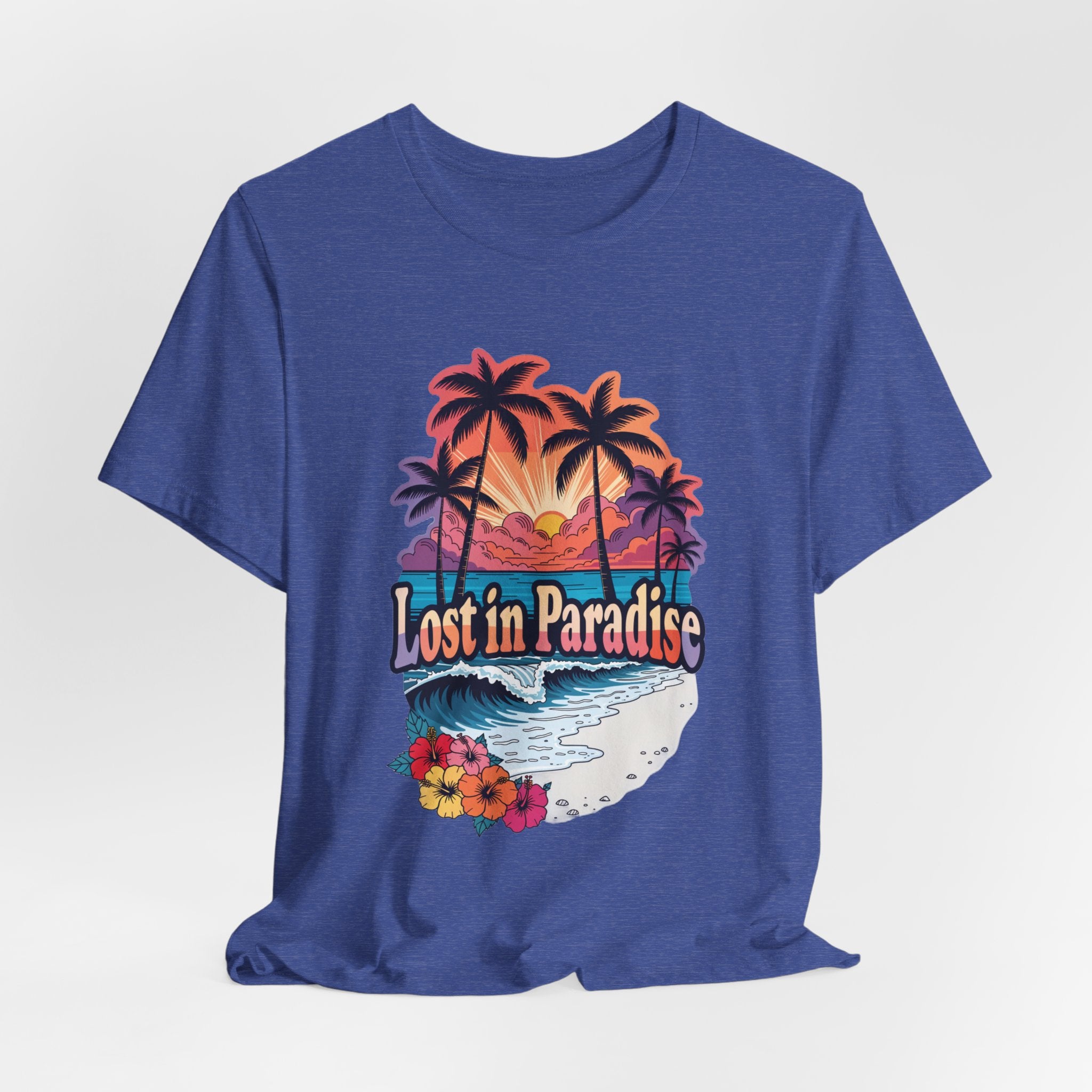 Lost in Paradise Tropical Beach Sunset Tee