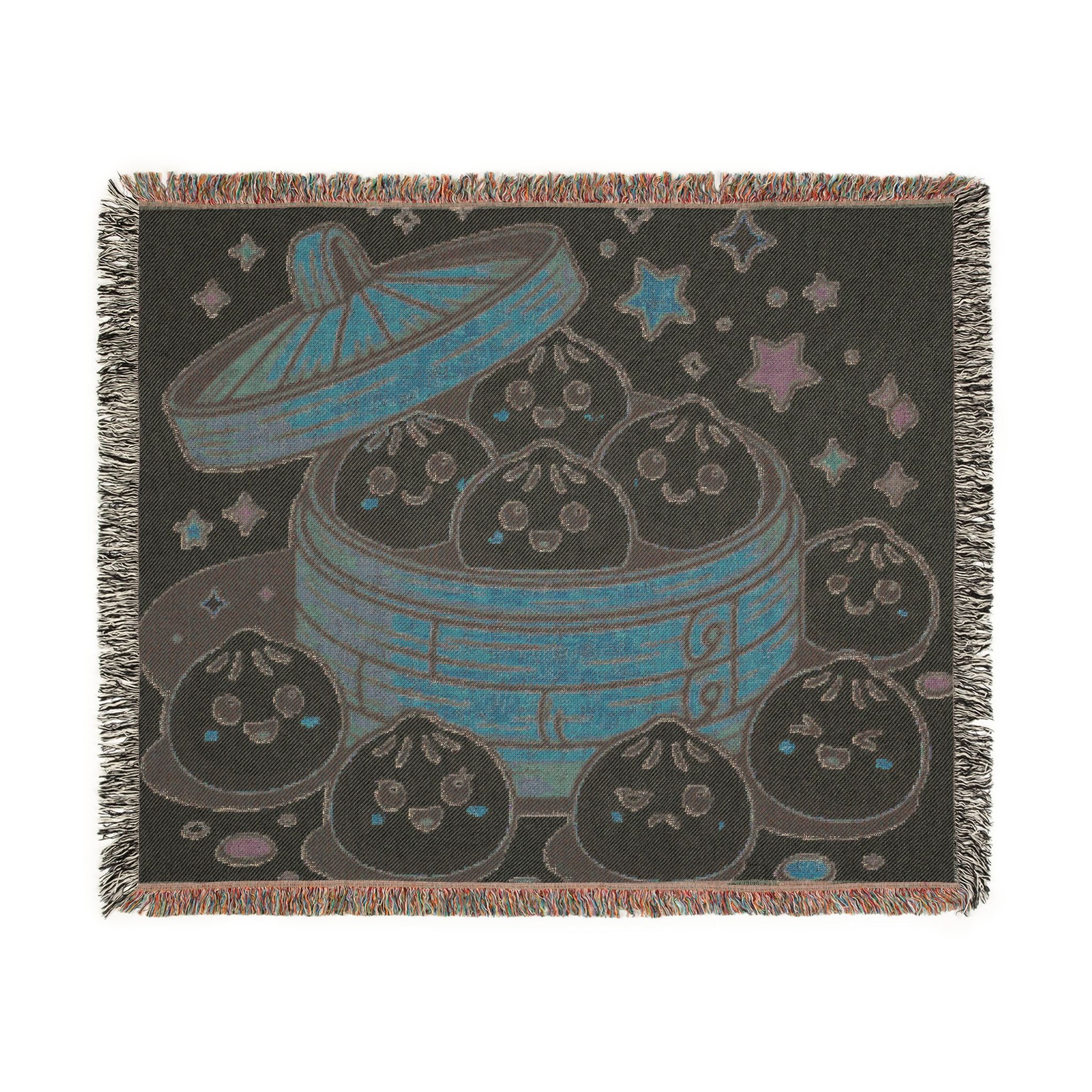 Dumpling Squishy Woven Blanket — Cute Steamed Bun Throw for Kids & Kawaii Decor