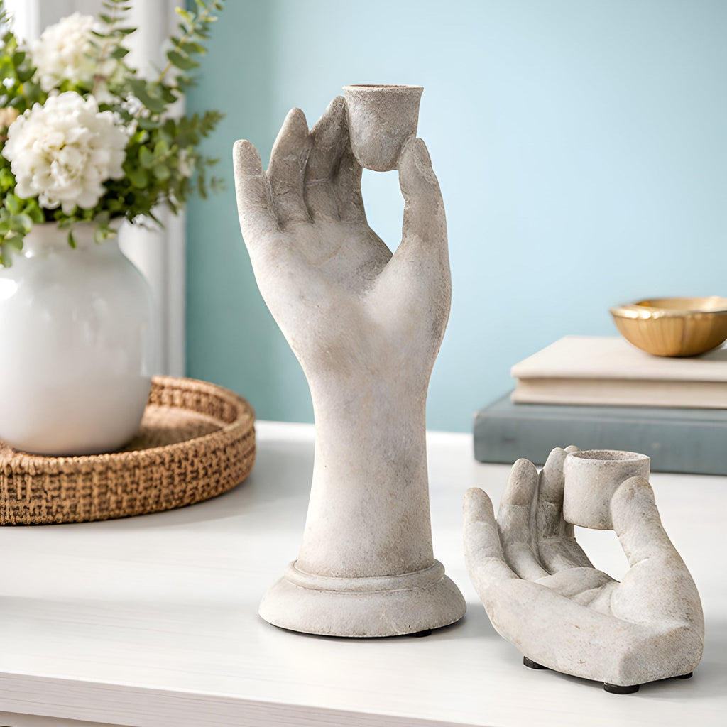Romanesque Hand Taper Candle Holder