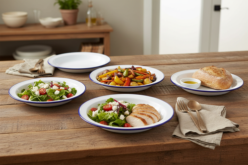 4 Pcs Enamel Dish Set Lifestyle