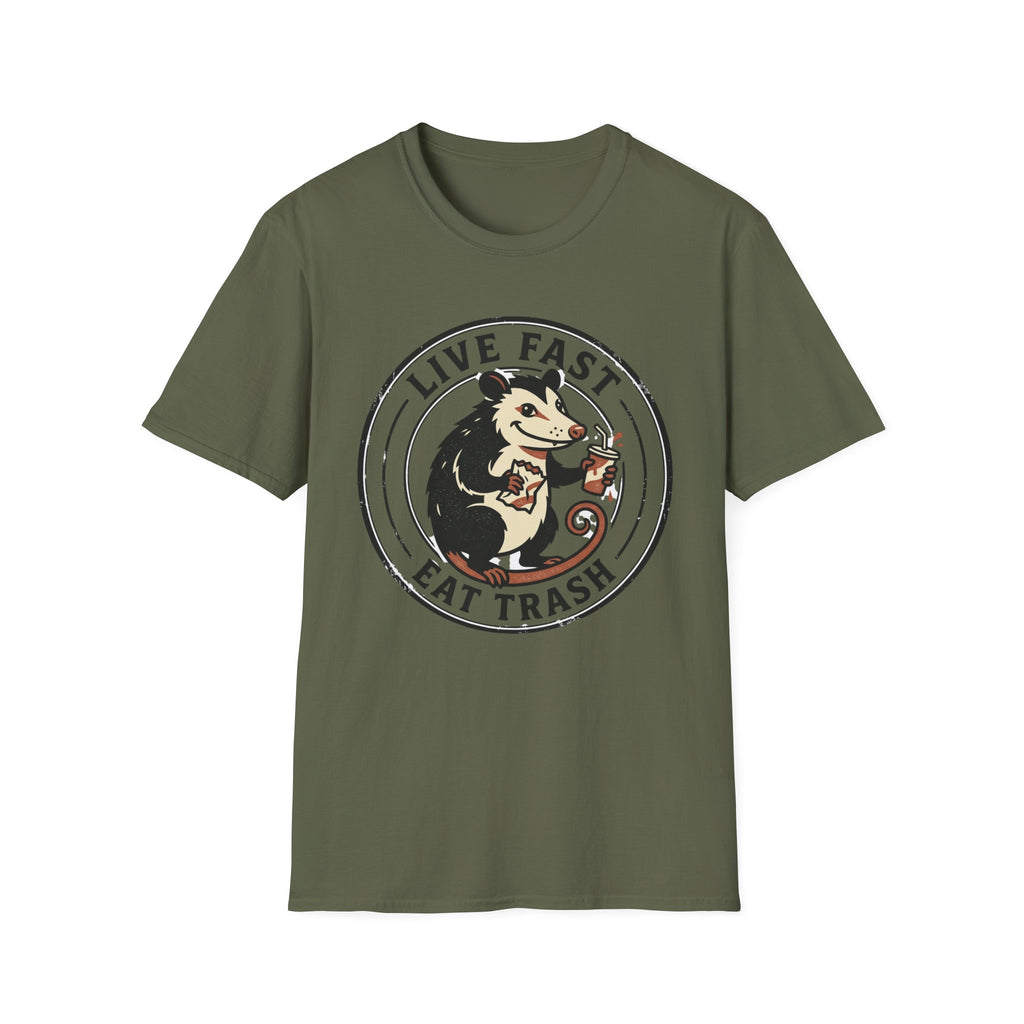 Live Fast Eat Trash Funny Possum Tee