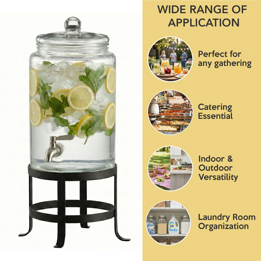 Oliver Glass Beverage Dispenser 1.9 Gal