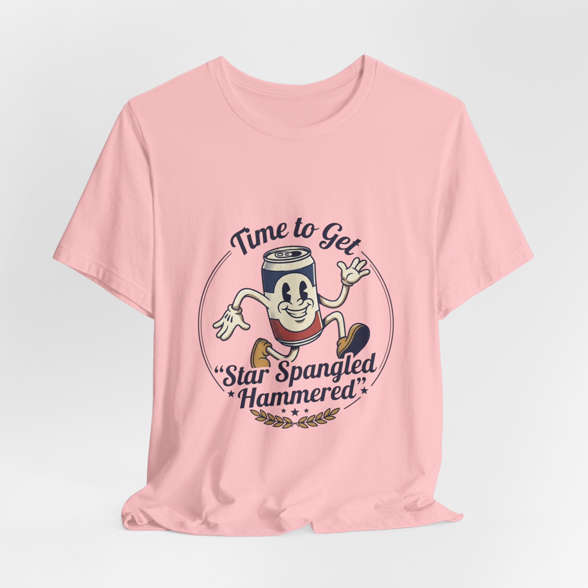 Star Spangled Hammered Beer Can Patriotic Tee