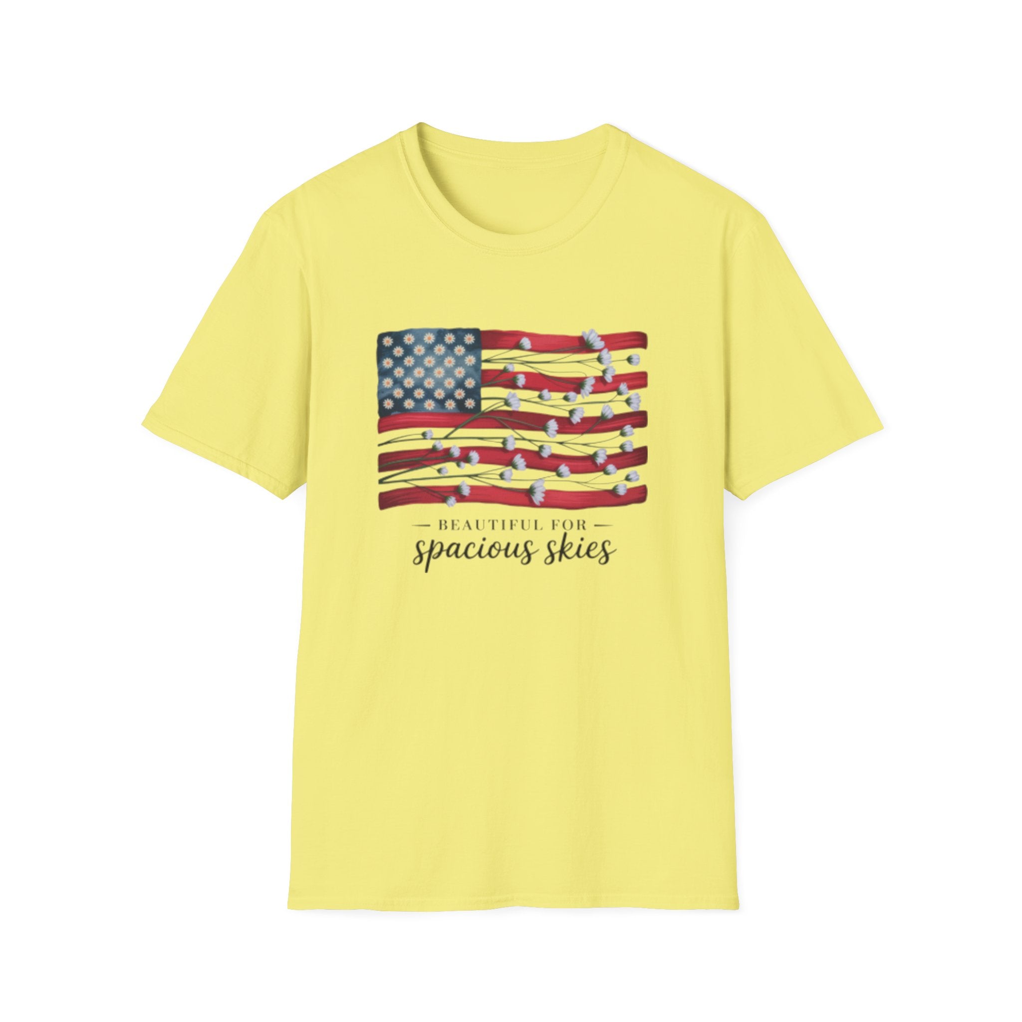 American Floral Flag  T-Shirt | patriotic, Beautiful Skies
