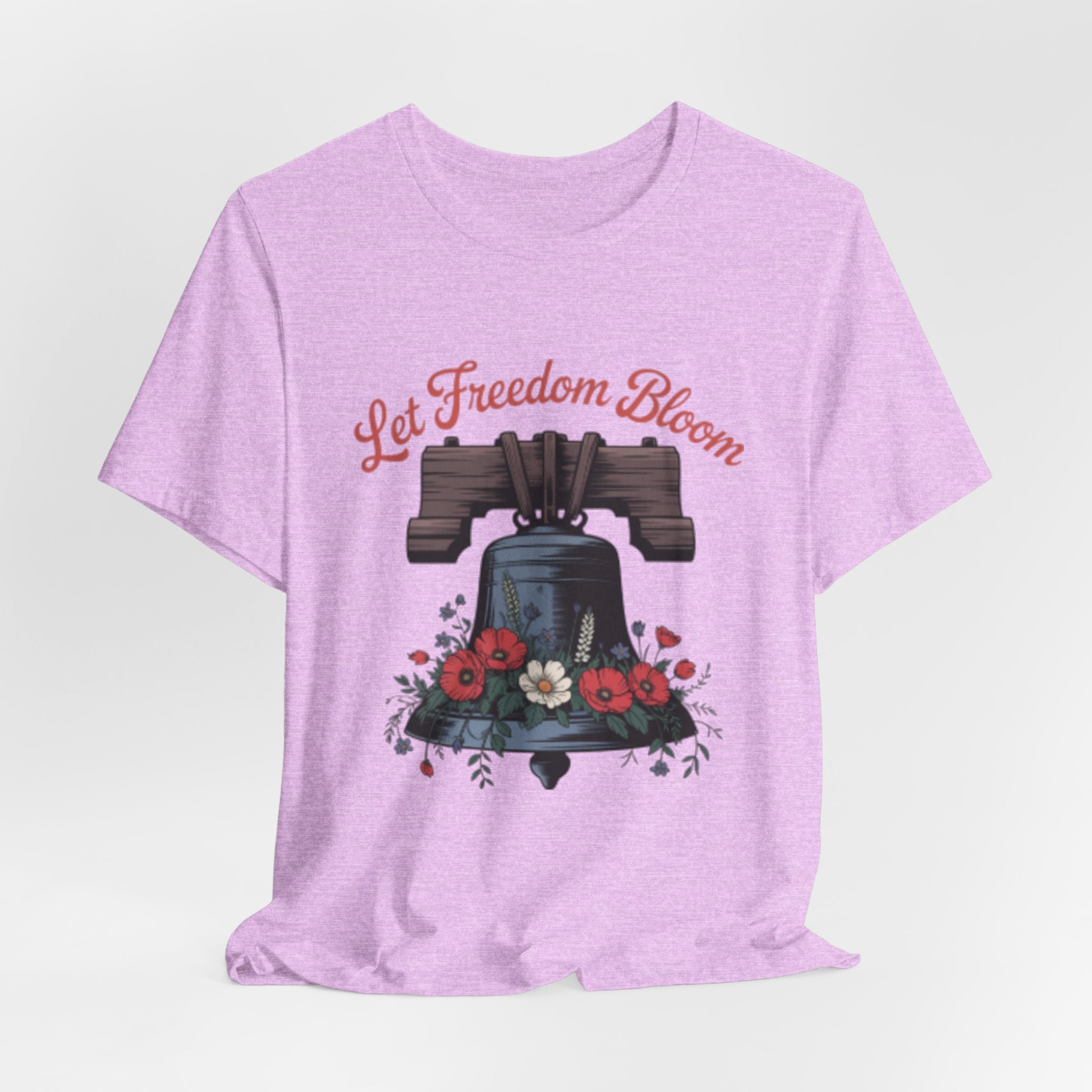 Liberty Bell Floral Tee — “Let Freedom Bloom” Patriotic Shirt