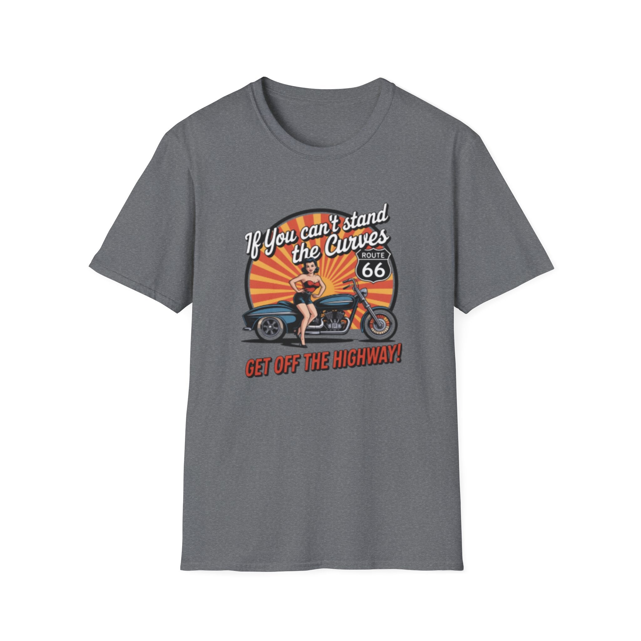 Route 66 Motorcycle Tee — "If You Can't Stand the Curves" Retro Biker T-Shirt