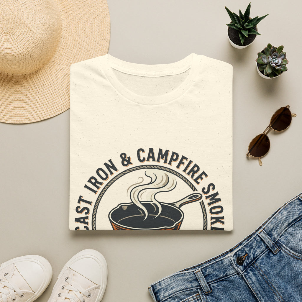 Cast Iron & Campfire Smoke Rustic Camping Tee