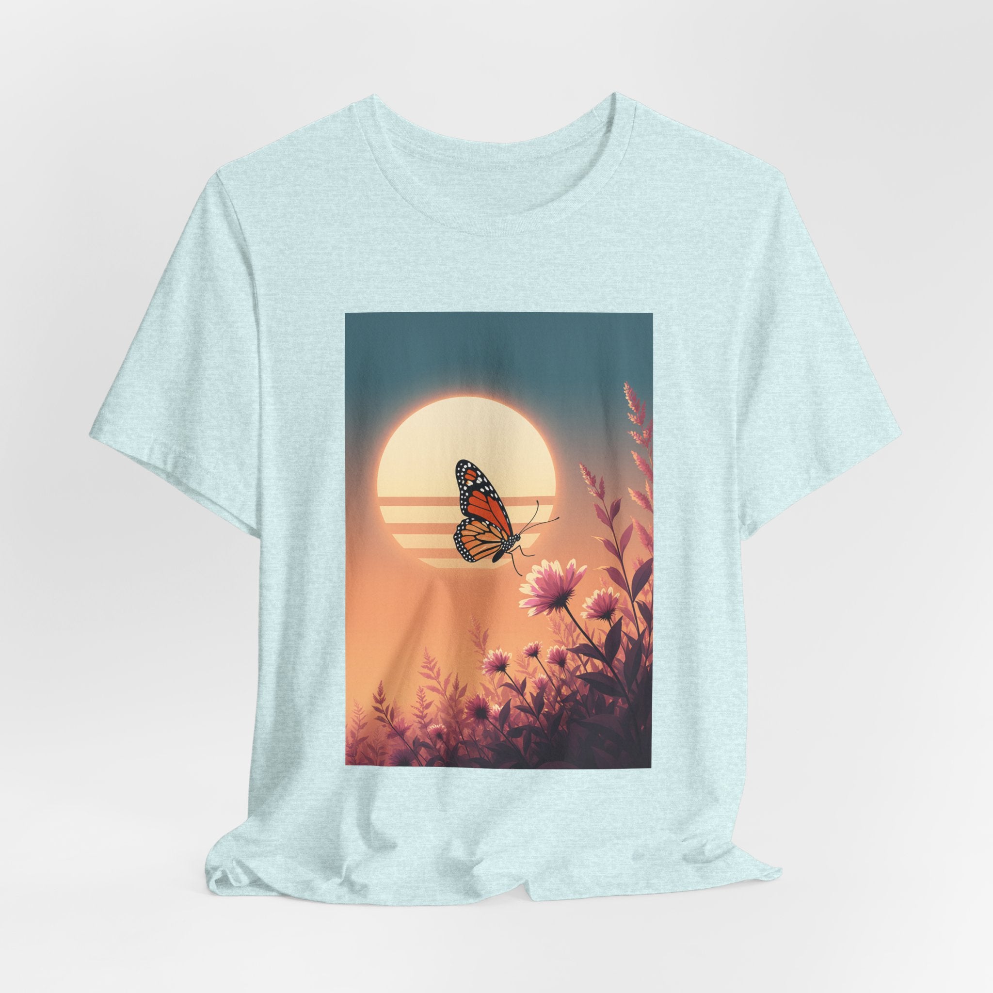 Monarch Butterfly Moon Sunset Graphic Tee