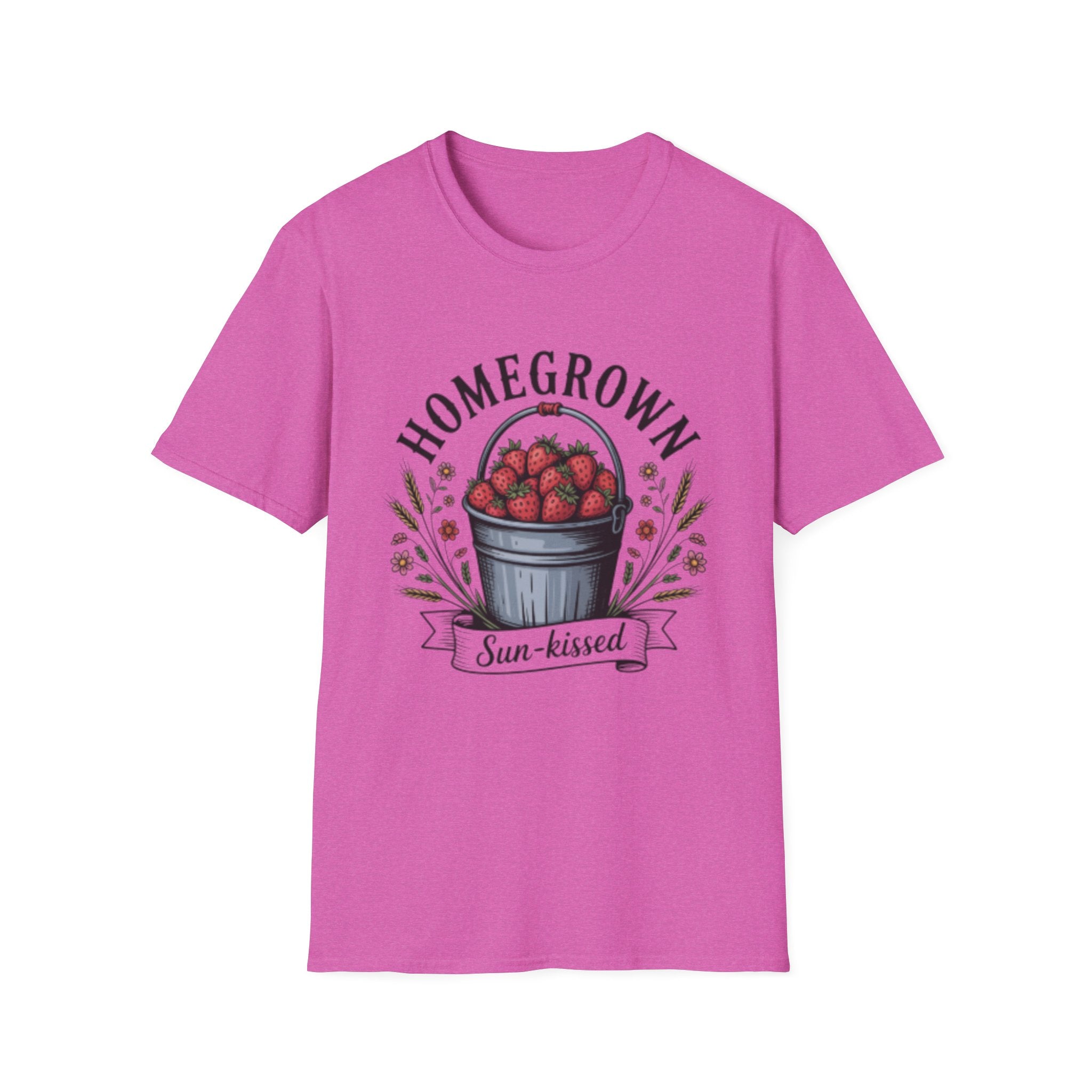 Homegrown Strawberries T-Shirt | Bucket of Strawberries, Sun-Kissed