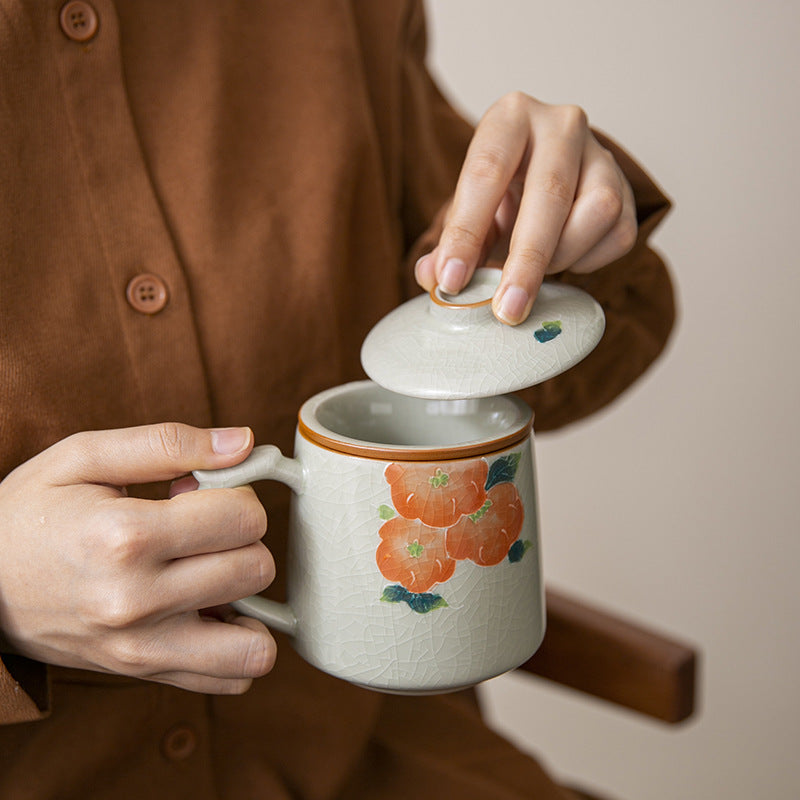 Ge Kiln Persimmon Pattern Ceramic Mug