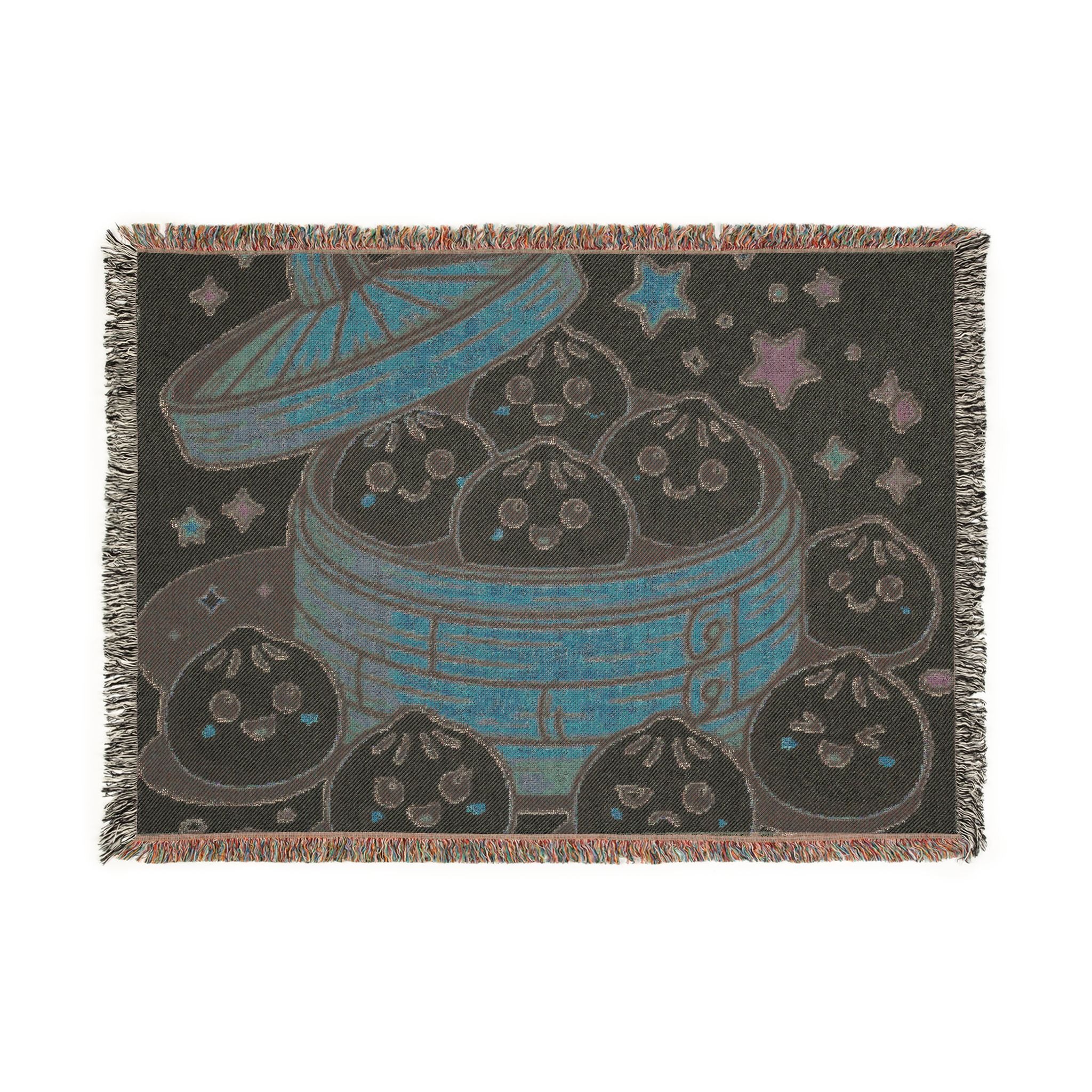 Dumpling Squishy Woven Blanket — Cute Steamed Bun Throw for Kids & Kawaii Decor