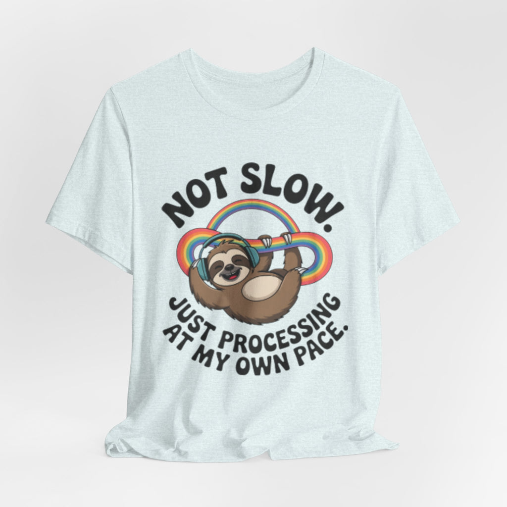 Just Processing At My Own Pace Sloth Rainbow Tee