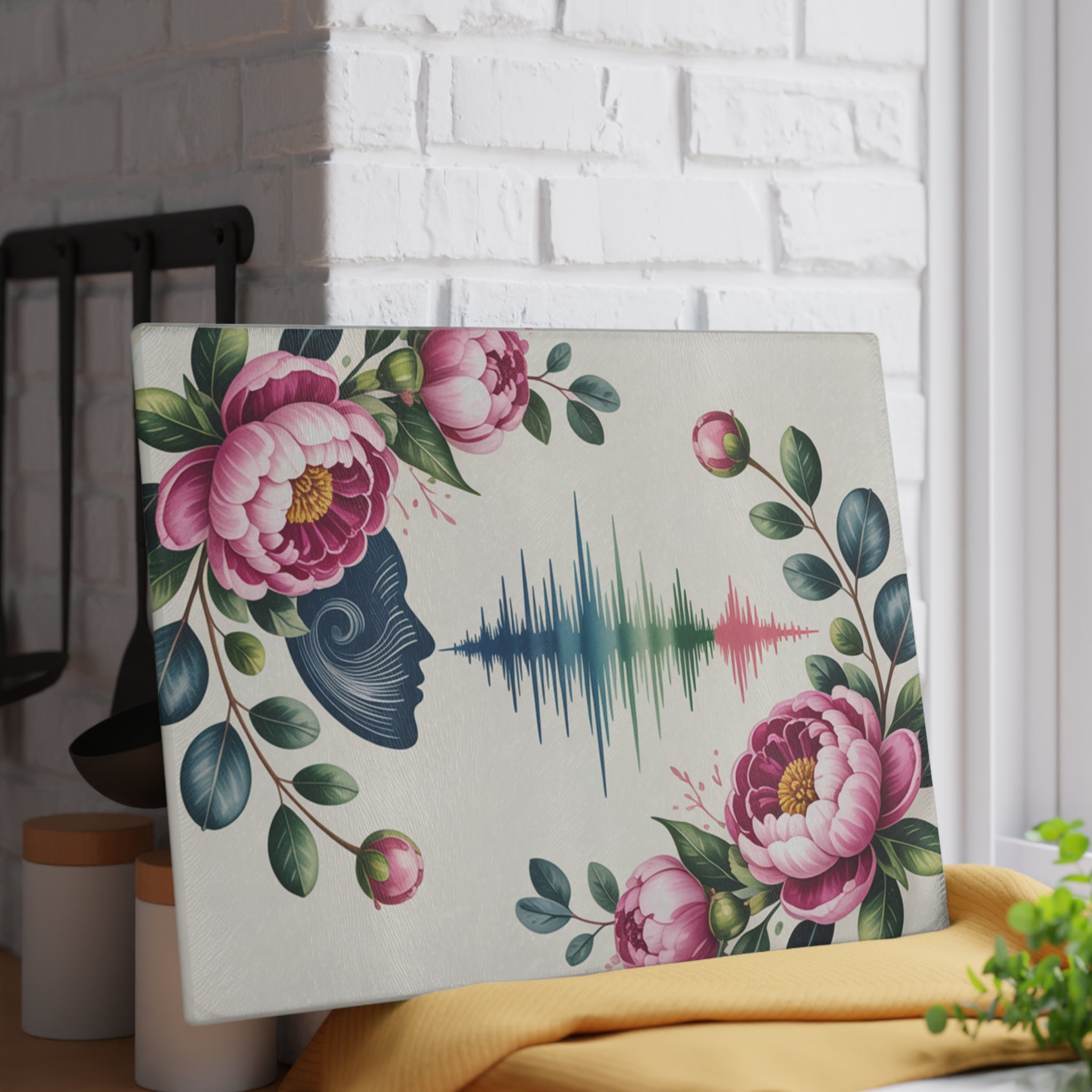 Watercolor Speech Anatomy Glass Cutting Board SLP Graduation Gift Counter Saver