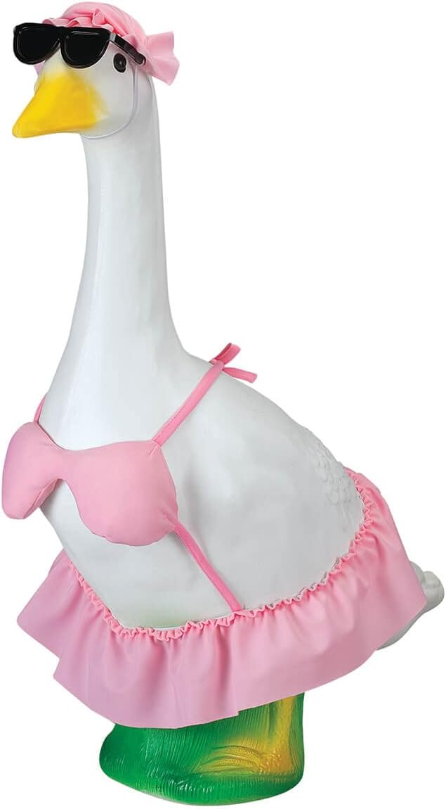Gaggleville Pink Bikini Goose Outfit with Sun Hat & Sunglasses