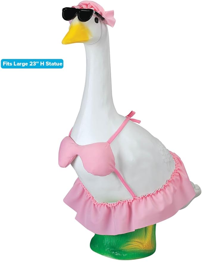 Gaggleville Pink Bikini Goose Outfit with Sun Hat & Sunglasses