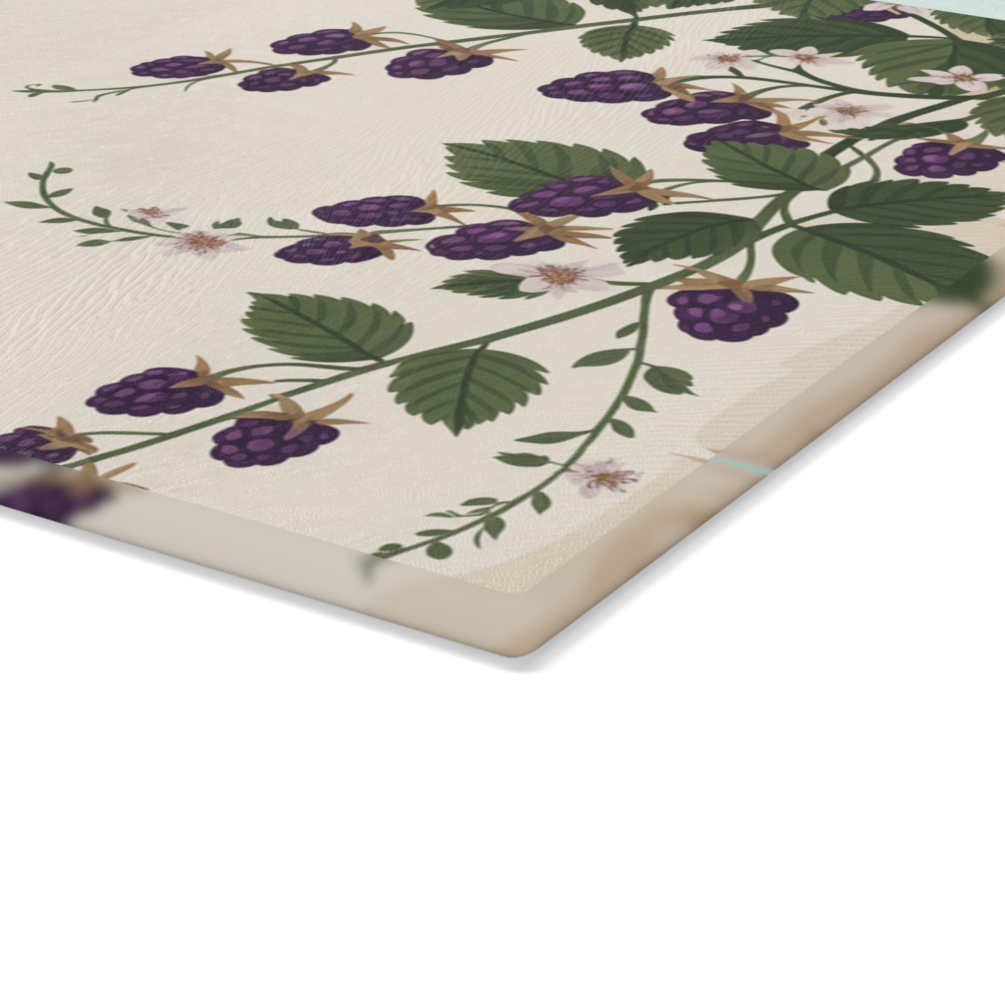 Vintage Blackberry Vine Glass Cutting Board | Botanical Kitchen Decor