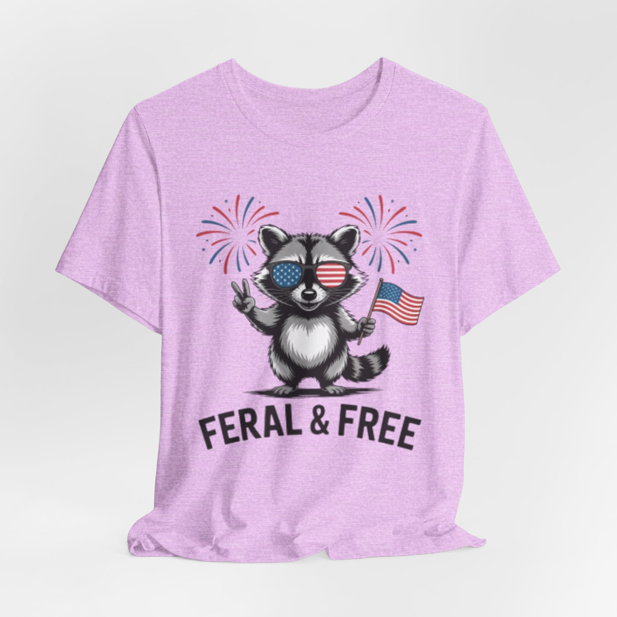 Feral & Free Patriotic Raccoon 4th of July Tee