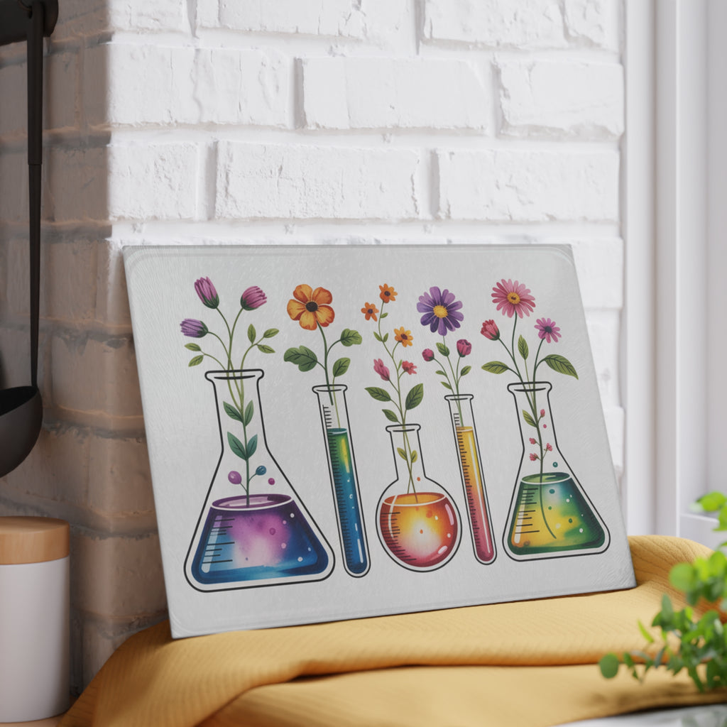 Phlebotomist Gift Glass Cutting Board Lab Tech Medical Laboratory Art Chemistry