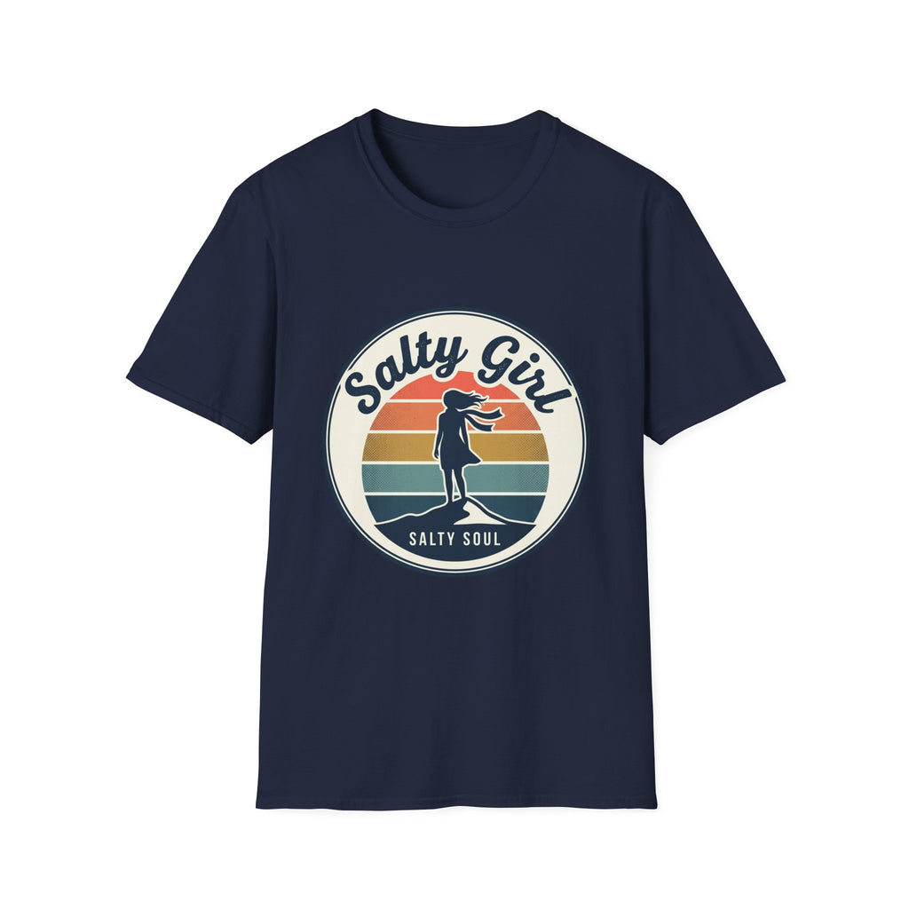 Salty Girl Retro Beach Sunset Graphic Tee