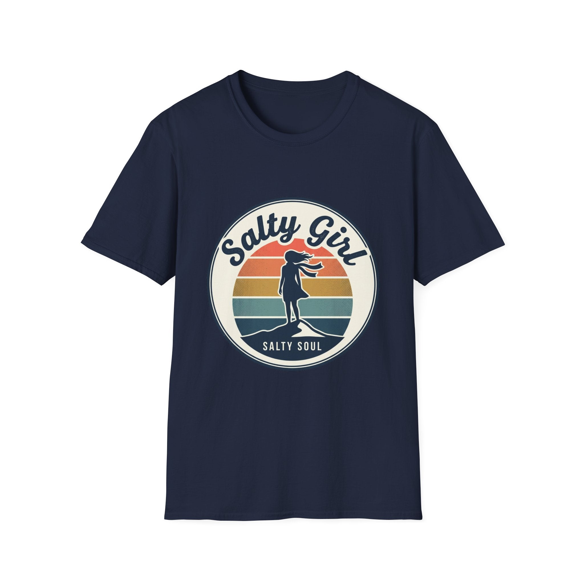 Salty Girl Retro Beach Sunset Graphic Tee